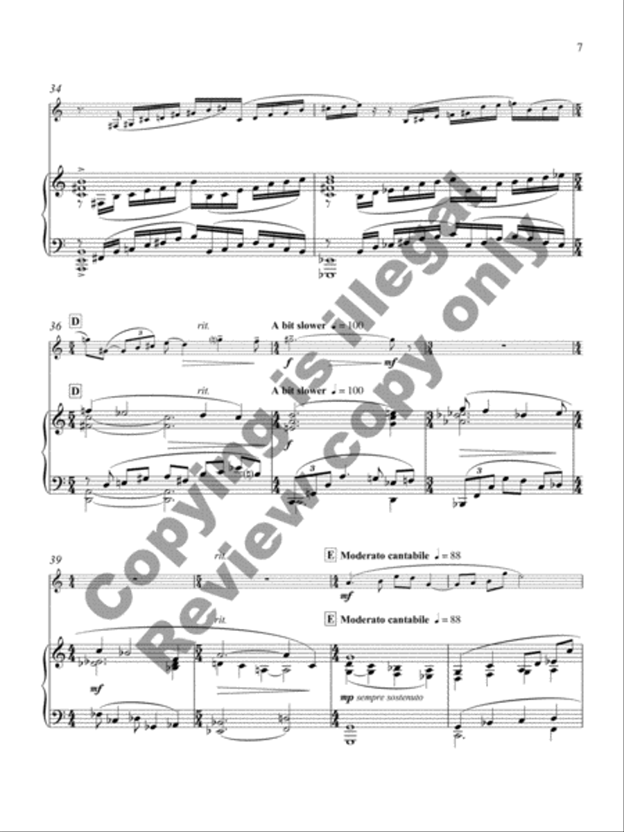 Sonata for Clarinet and Piano Clarinet Solo scores gallery preview page 8