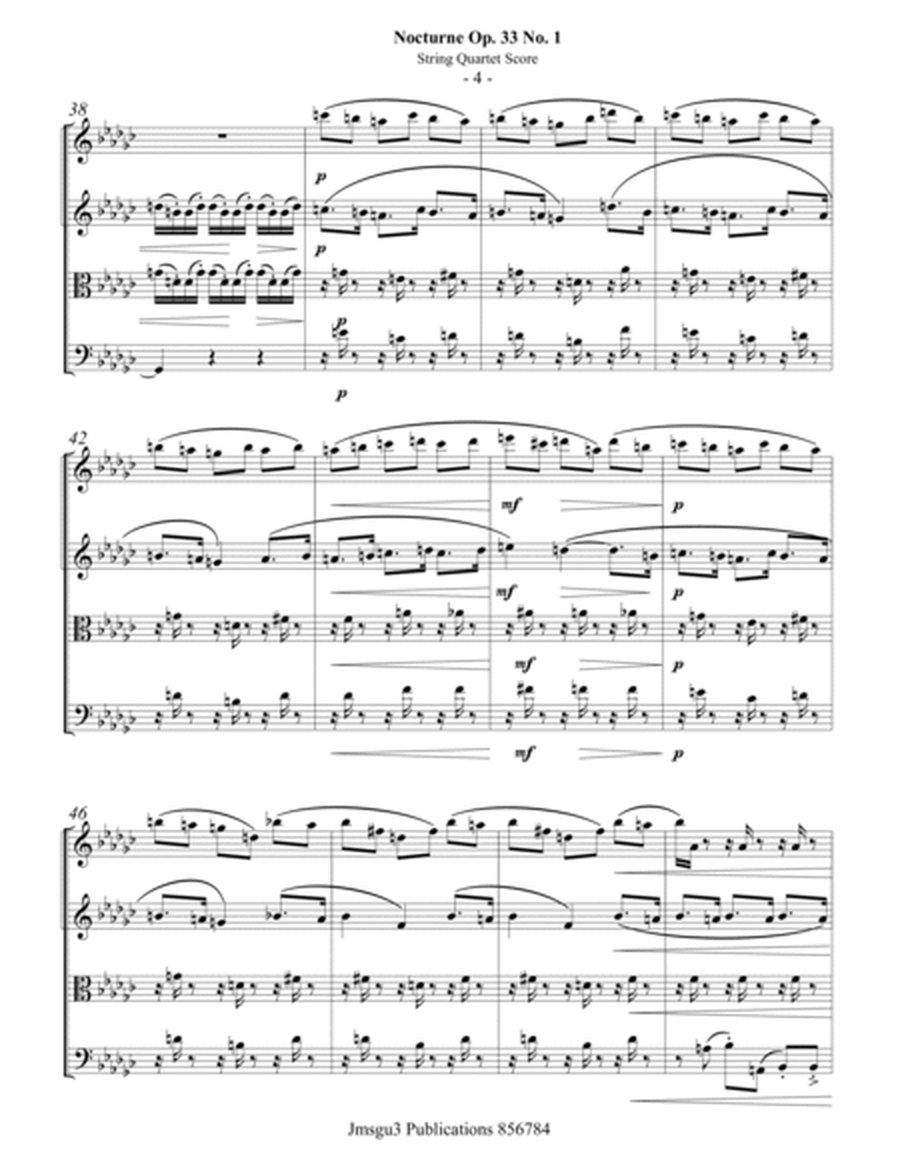 Fauré: Nocturne Op. 33 No. 1 for String Quartet image number null