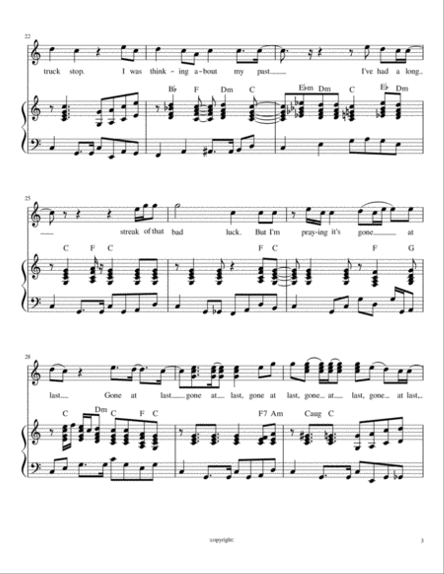 Gone At Last Piano, Vocal, Guitar scores gallery preview page 4