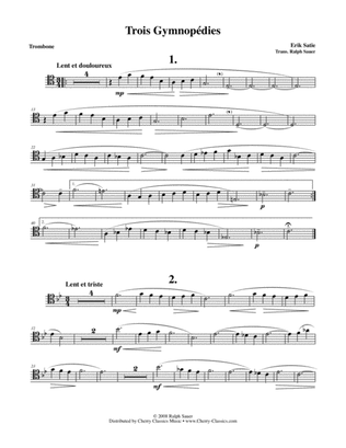 Trois Gymnopédie for Trombone & Piano