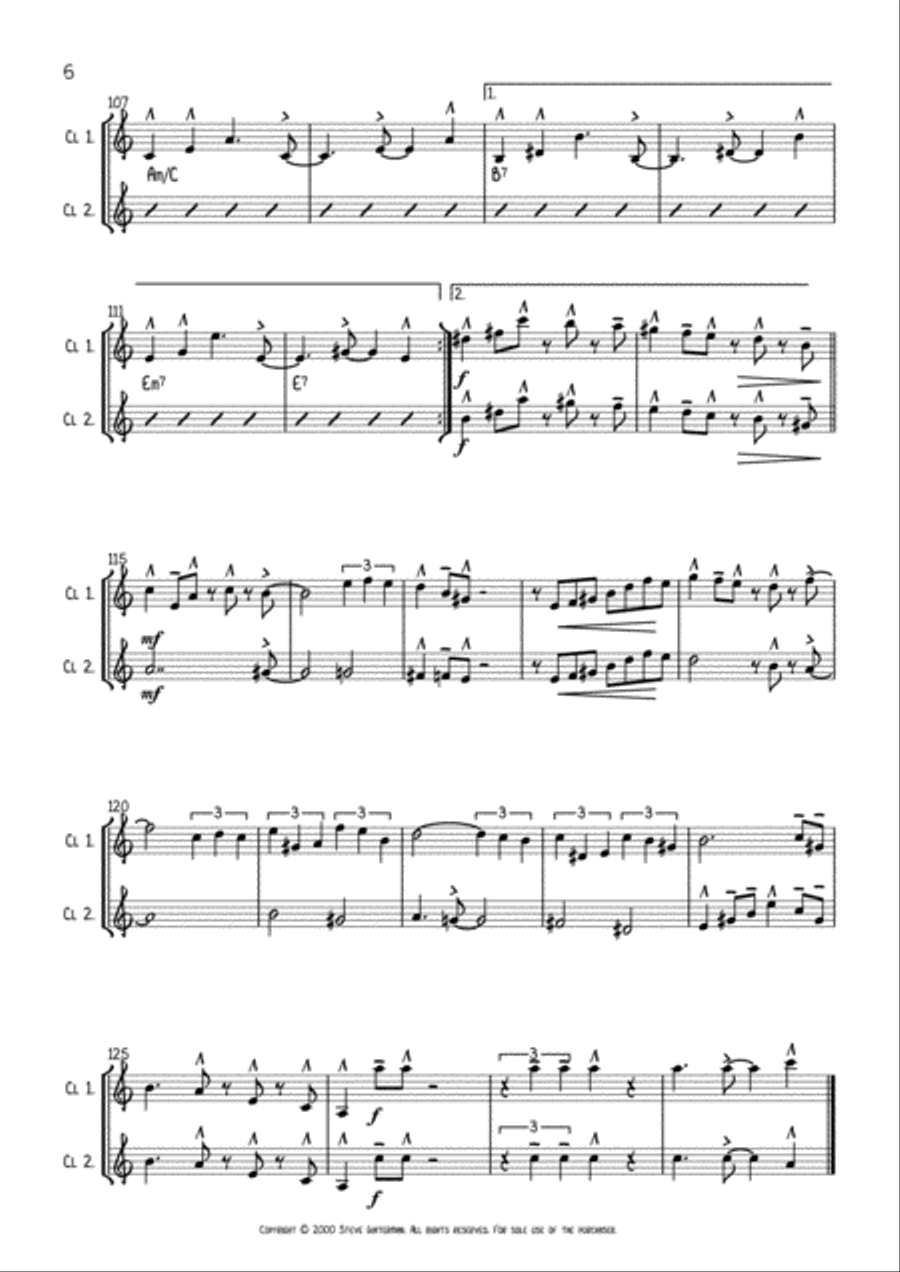 Songo For Mia Clarinet Duet Clarinet Duet scores gallery preview page 6