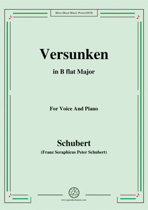 Book cover for Schubert-Versunken,in B flat Major,for Voice&Piano