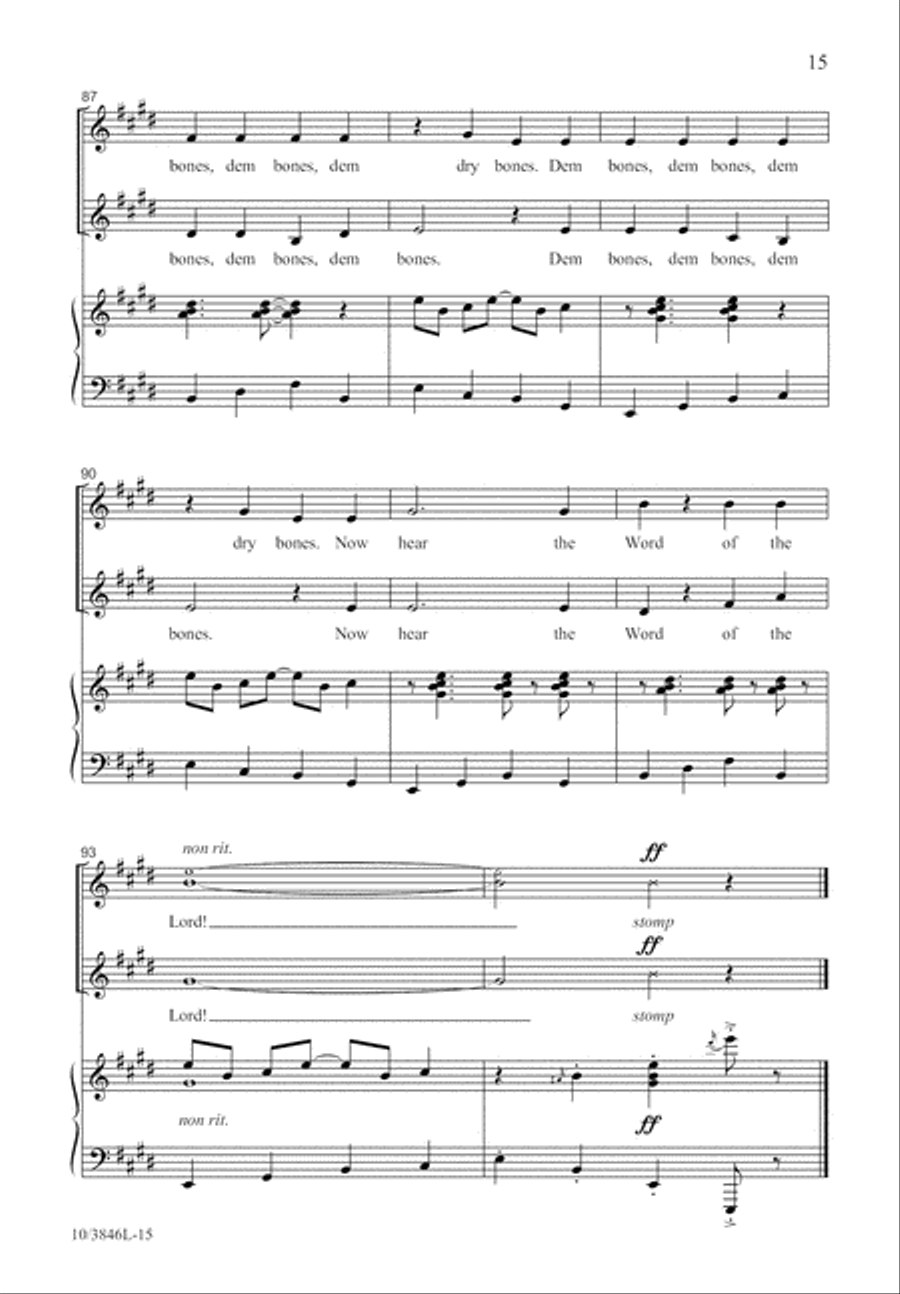 Dry Bones Dry Bones Unison Choir scores gallery preview page 16