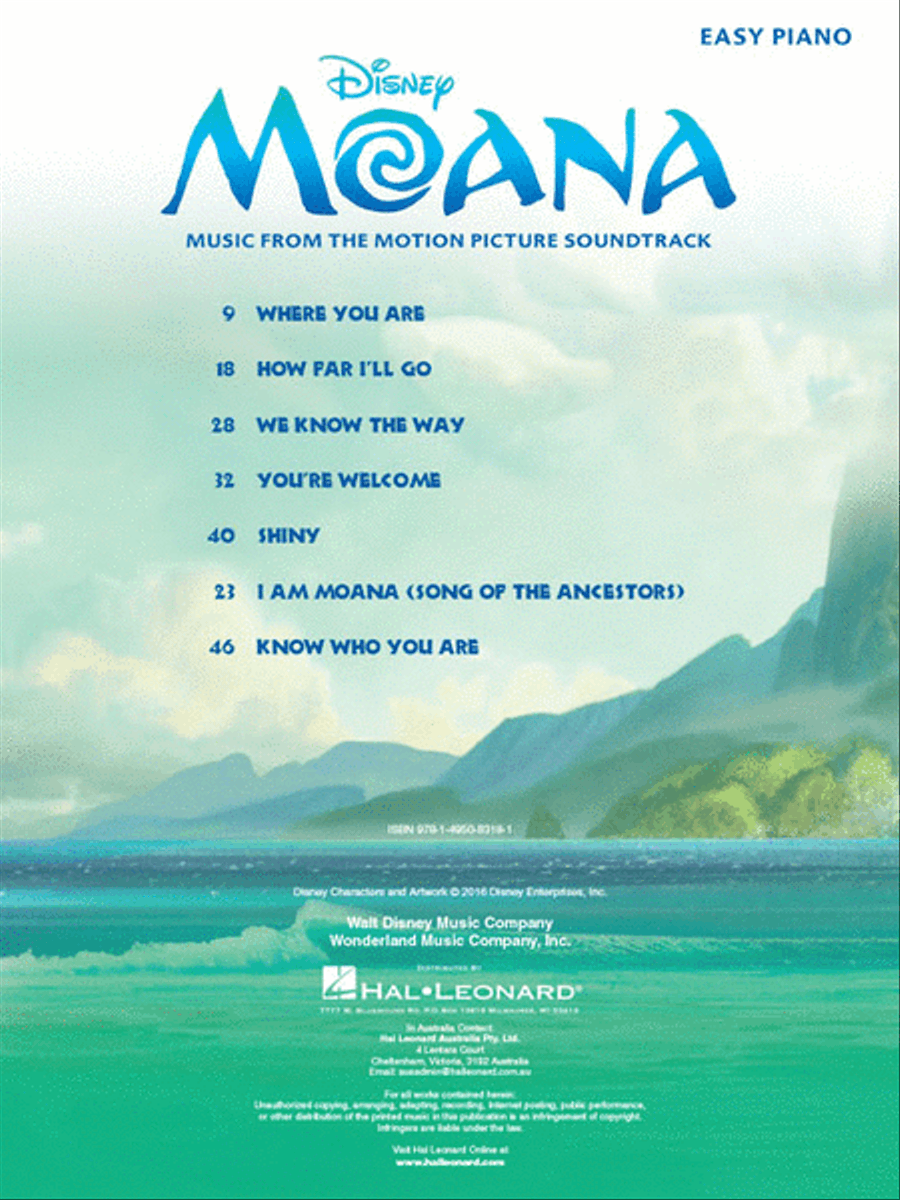 Moana Easy Piano scores gallery preview page 2