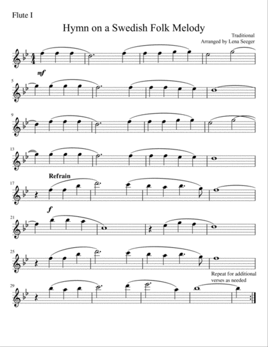Hymn on a Swedish Folk Melody Woodwind Ensemble scores gallery preview page 6