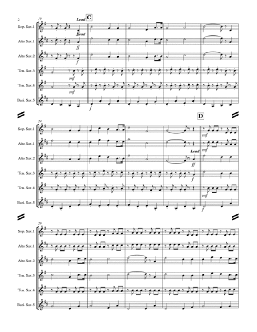 Ein Prosit (for Saxophone Quintet SATTB or AATTB) Saxophone Quintet scores gallery preview page 3