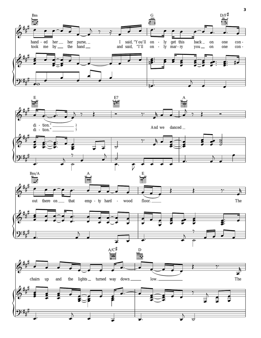 We Danced Piano, Vocal, Guitar scores gallery preview page 3