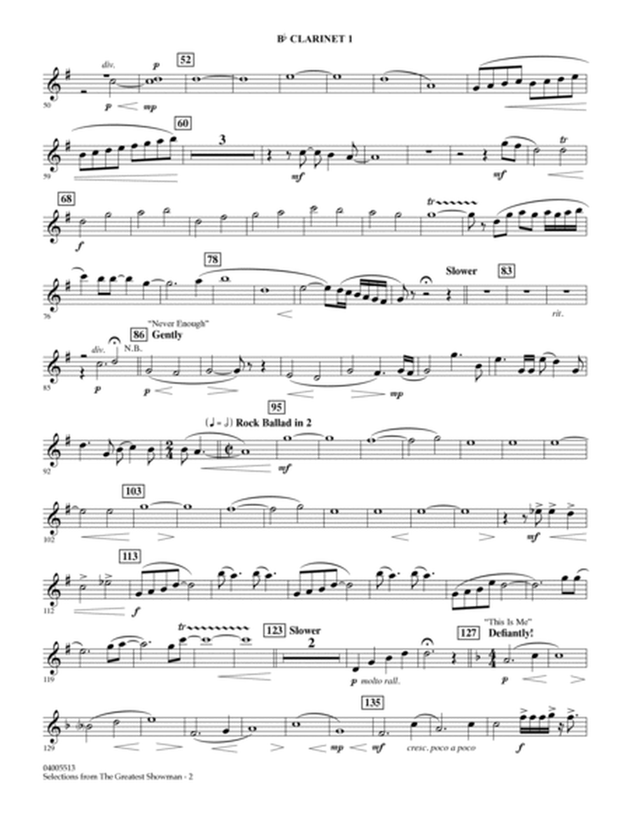Selections from The Greatest Showman (arr. Paul Murtha) - Bb Clarinet 1