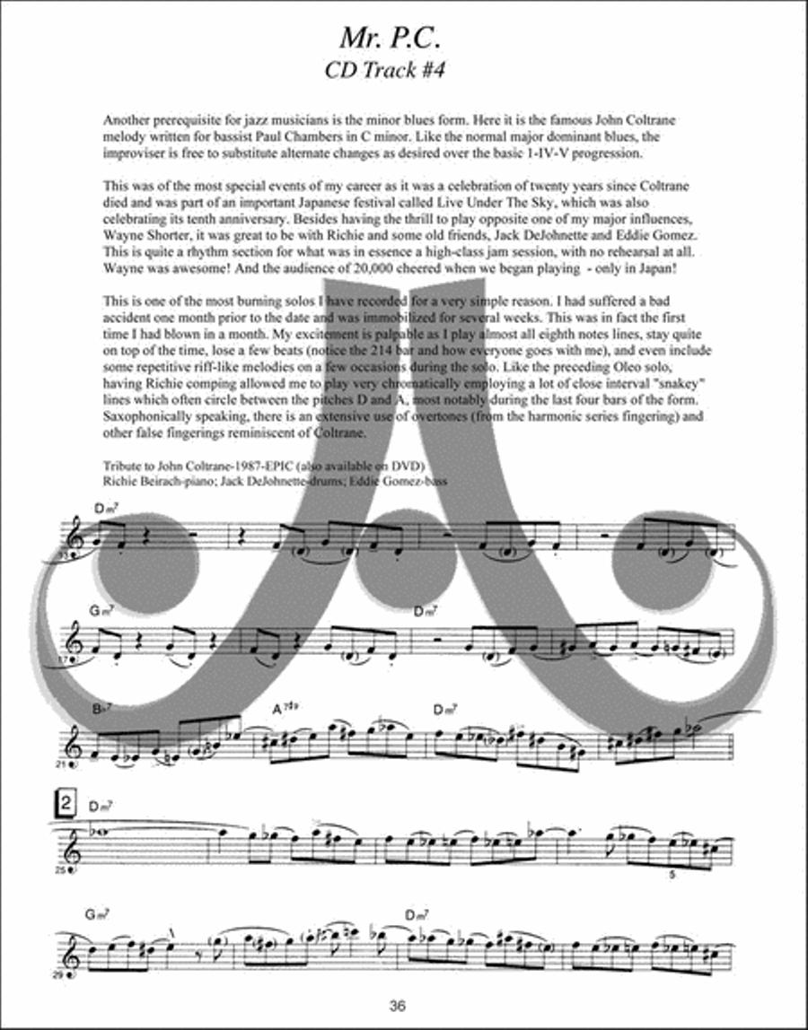 David Liebman Transcriptions - A Collection of Solos on Jazz Standards - Bk/CD Tenor Saxophone scores gallery preview page 8