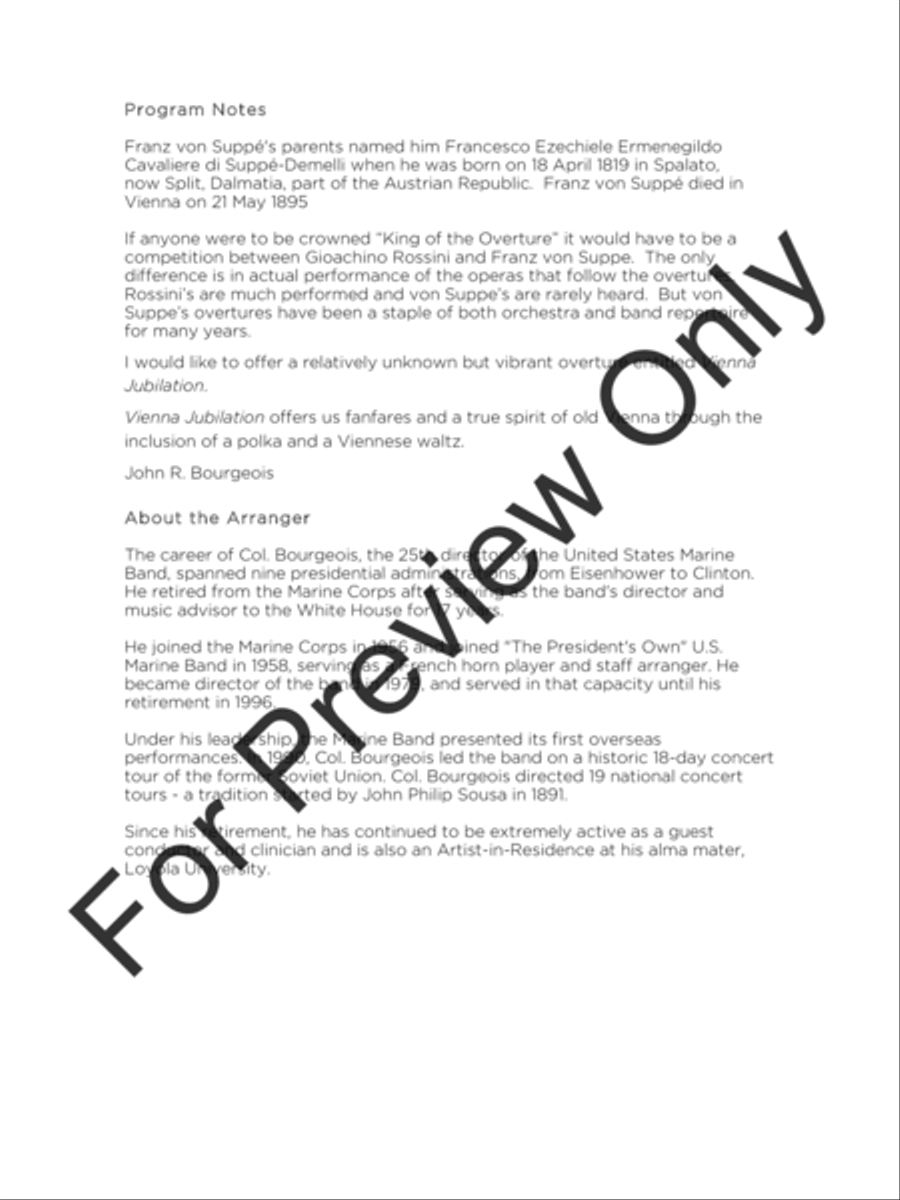 Vienna Jubilation Overture (Score) Concert Band scores gallery preview page 3