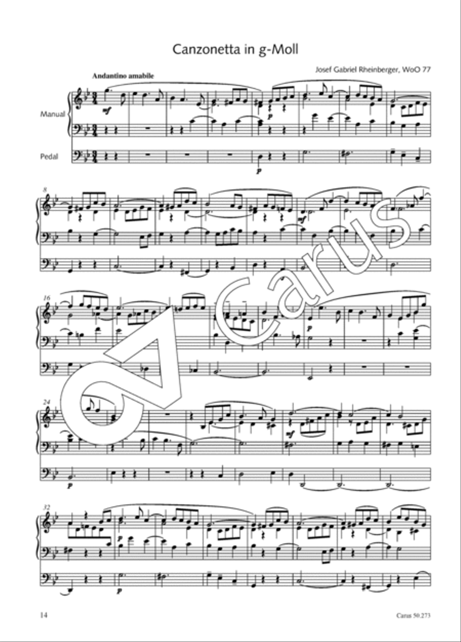 Twelve short organ works without opus numbers Organ scores gallery preview page 15