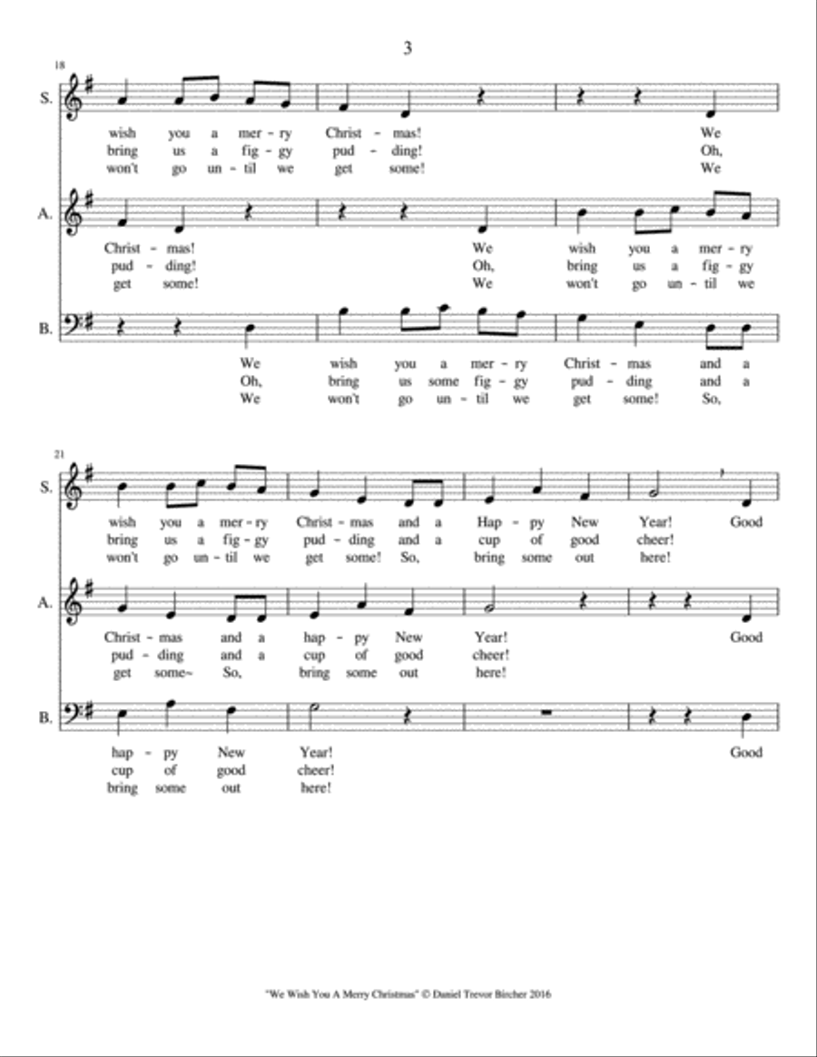 We Wish You A Merry Christmas 3-Part scores gallery preview page 4