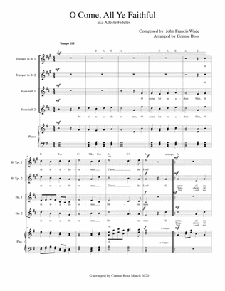 O Come all Ye Faithful/Adeste Fideles - Brass ensemble & Piano