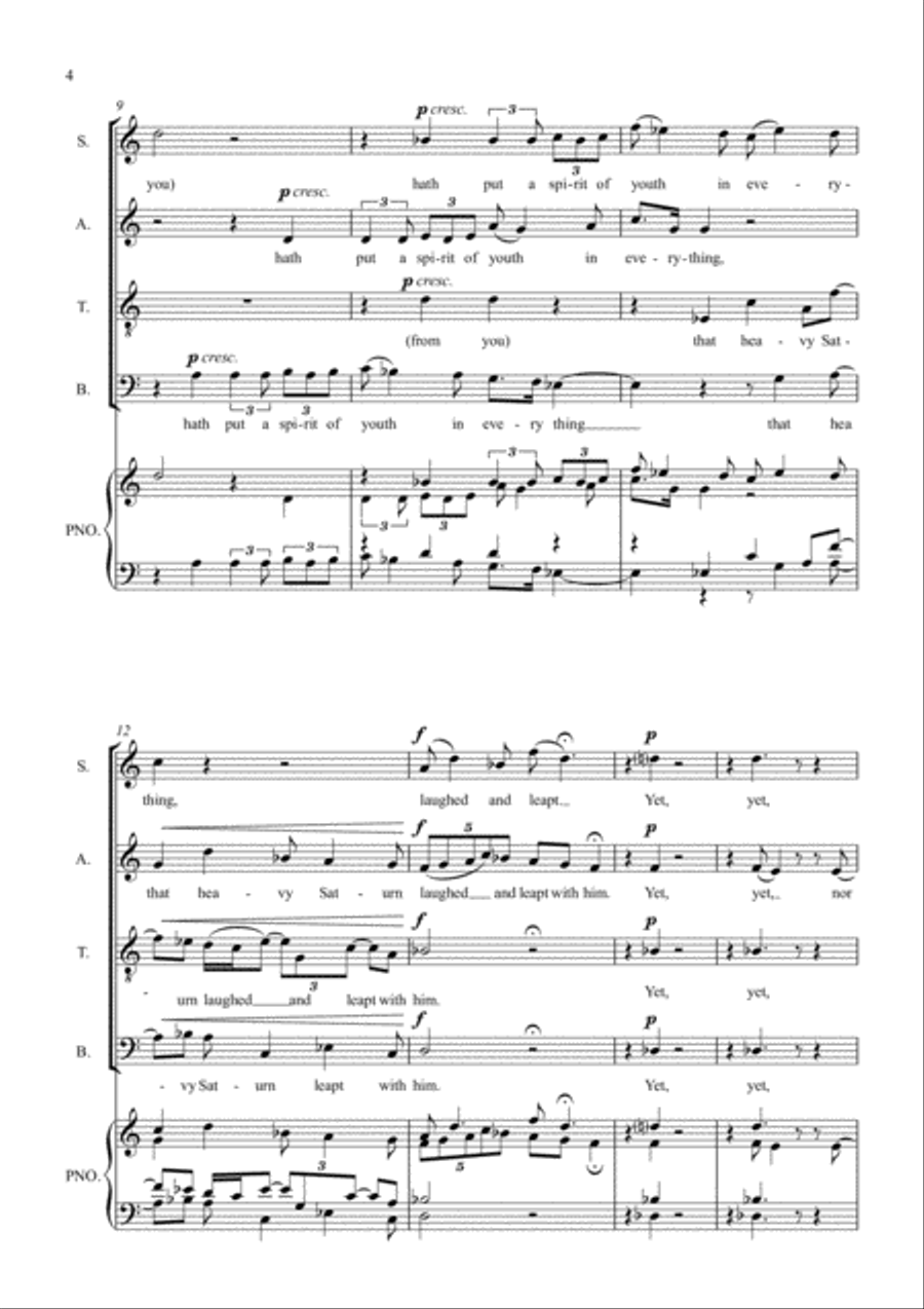 From you have I been absent in the spring 4-Part scores gallery preview page 4