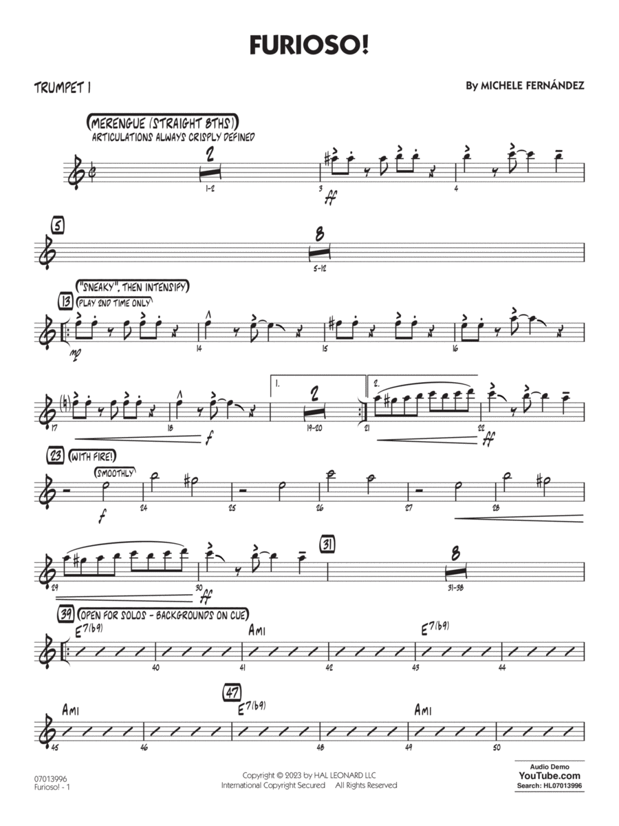 Furioso - Trumpet 1 Jazz Ensemble scores gallery preview page 1