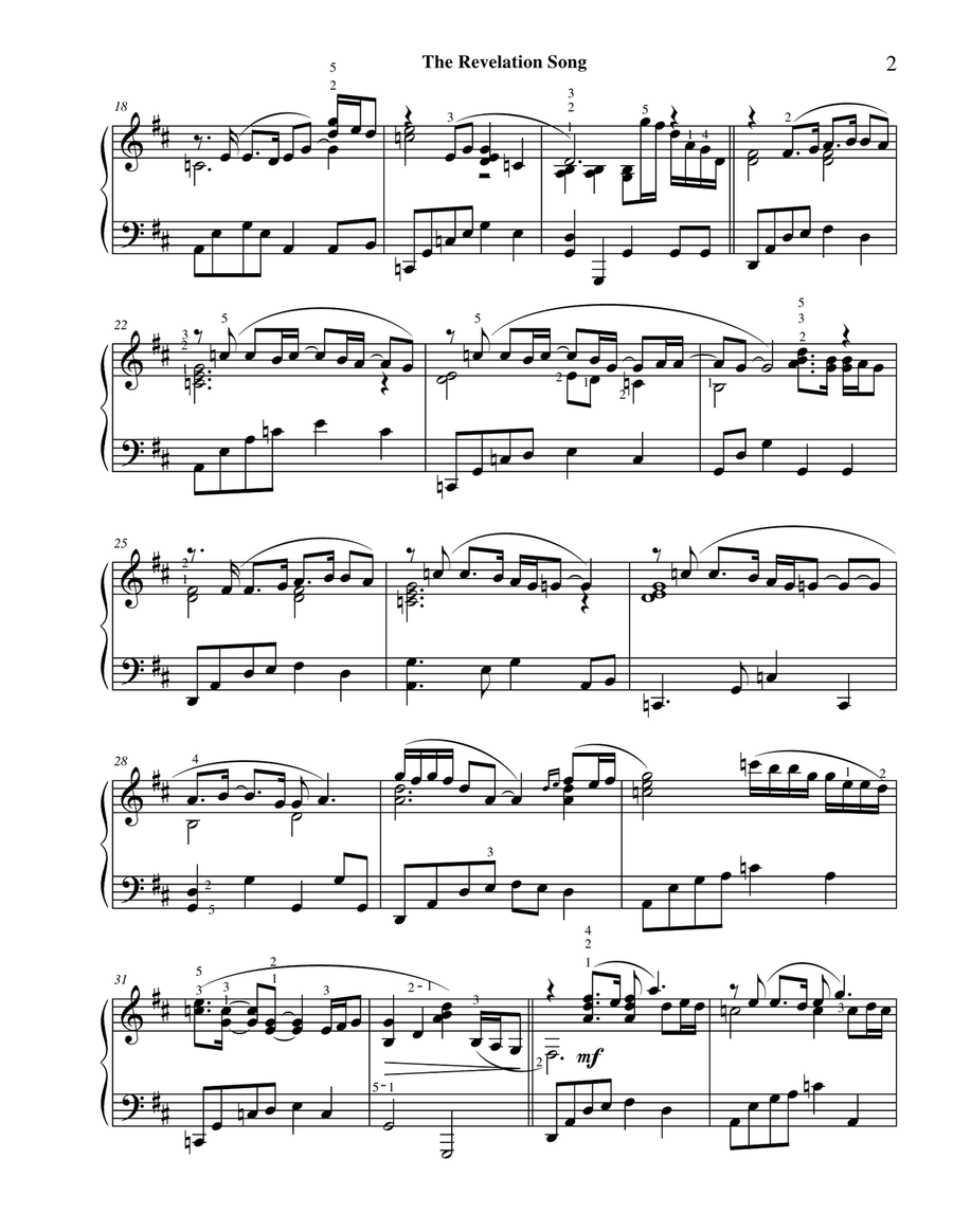 Revelation Song Piano Solo scores gallery preview page 3