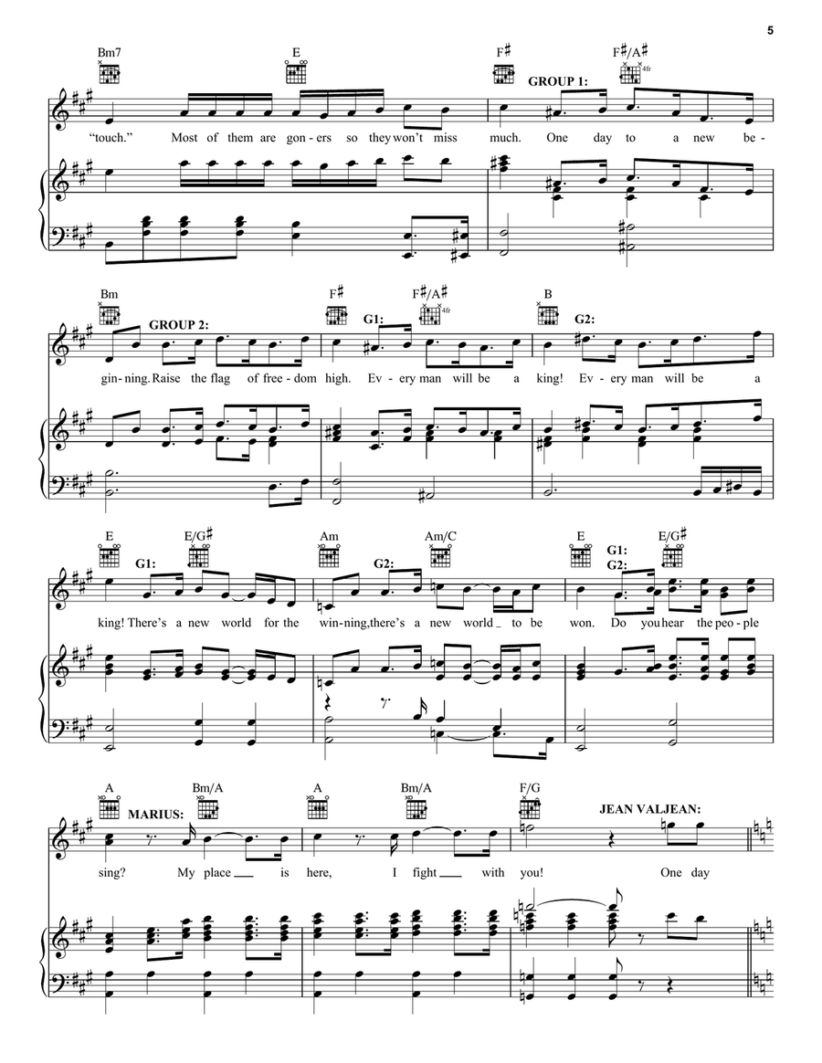 One Day More (from Les Miserables) Piano, Vocal, Guitar scores gallery preview page 5