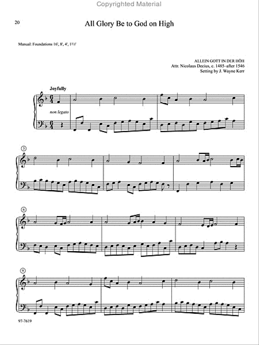 All the Saints Adore Thee: Easy Hymn Preludes for Manuals Organ scores gallery preview page 11