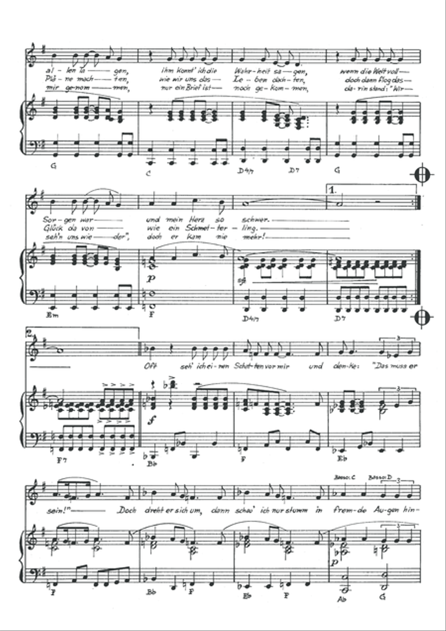 Ich hab' einen guten Freund gehabt Piano, Vocal scores gallery preview page 4