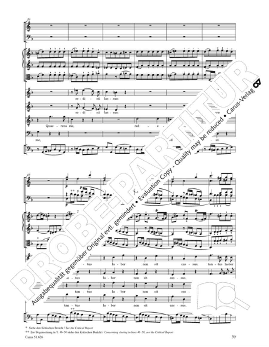 Missa longa in C major (Missa longa in C) 4-Part scores gallery preview page 51
