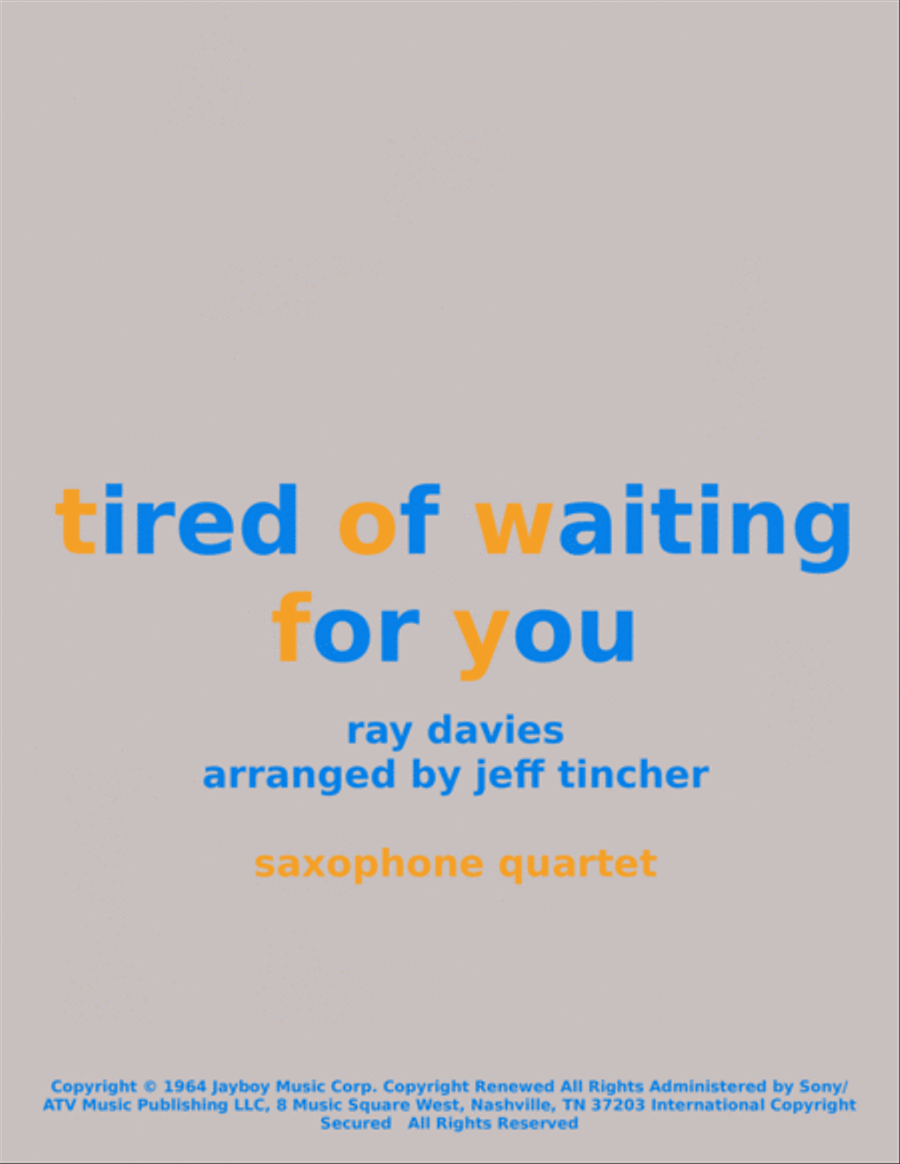 (so) Tired Of Waiting For You Woodwind Quartet scores gallery preview page 1