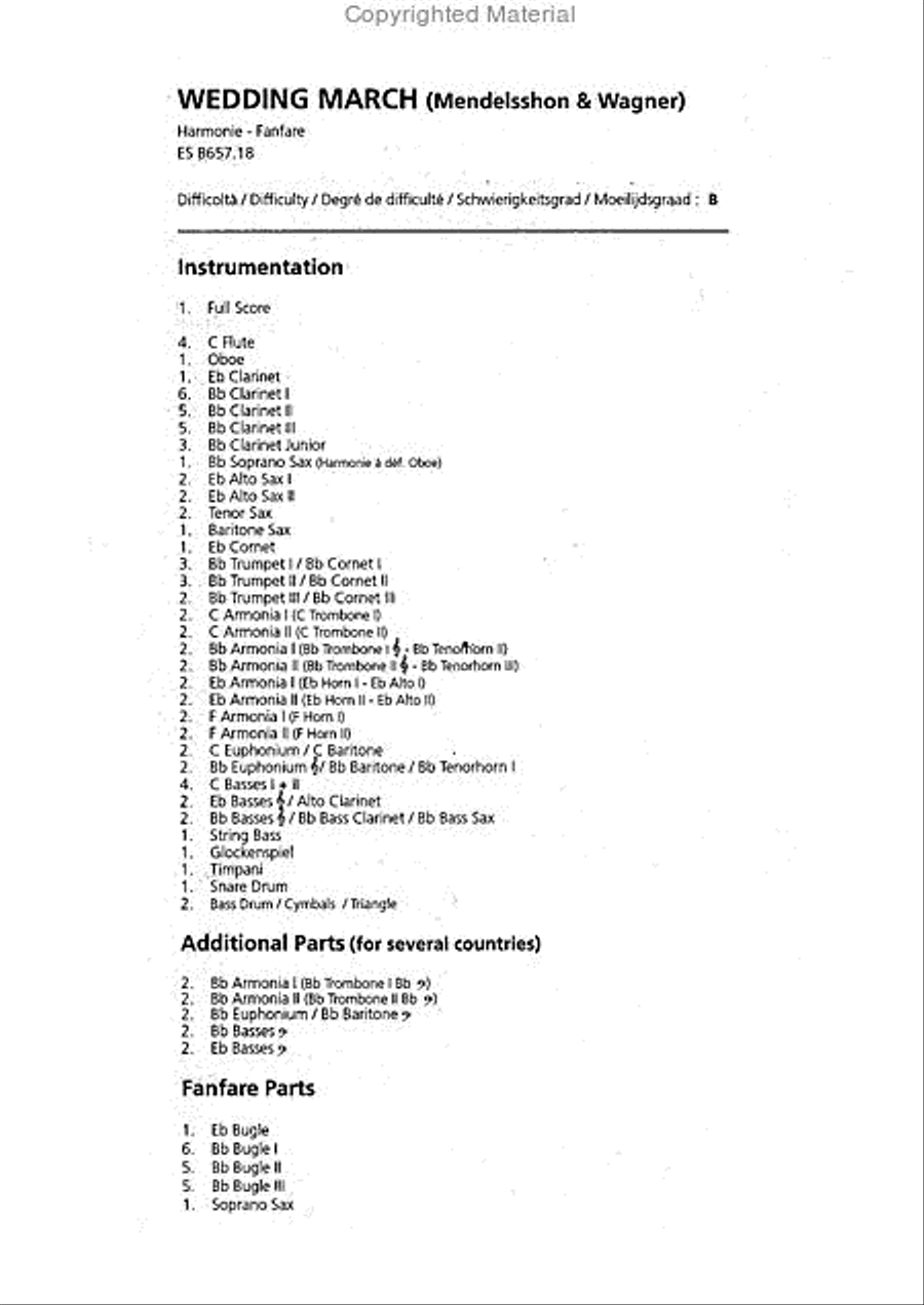 Wedding March Concert Band scores gallery preview page 2