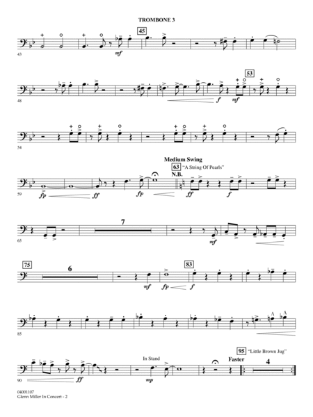 Glenn Miller In Concert (arr. Paul Murtha) - Trombone 3