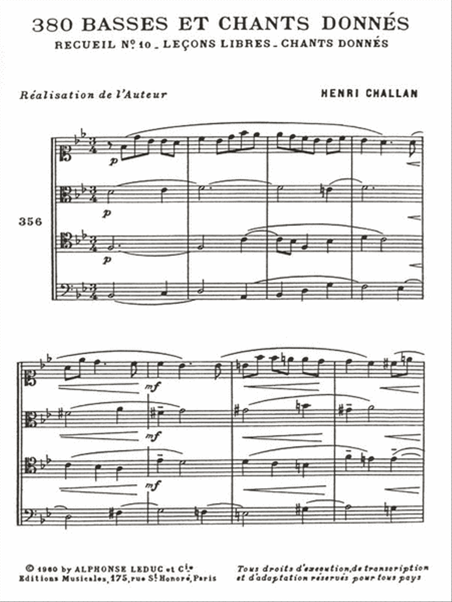 380 Basses Et Chants Donnes - Volume 10, Chants Sur L''ensemble Des Not Voice scores gallery preview page 2