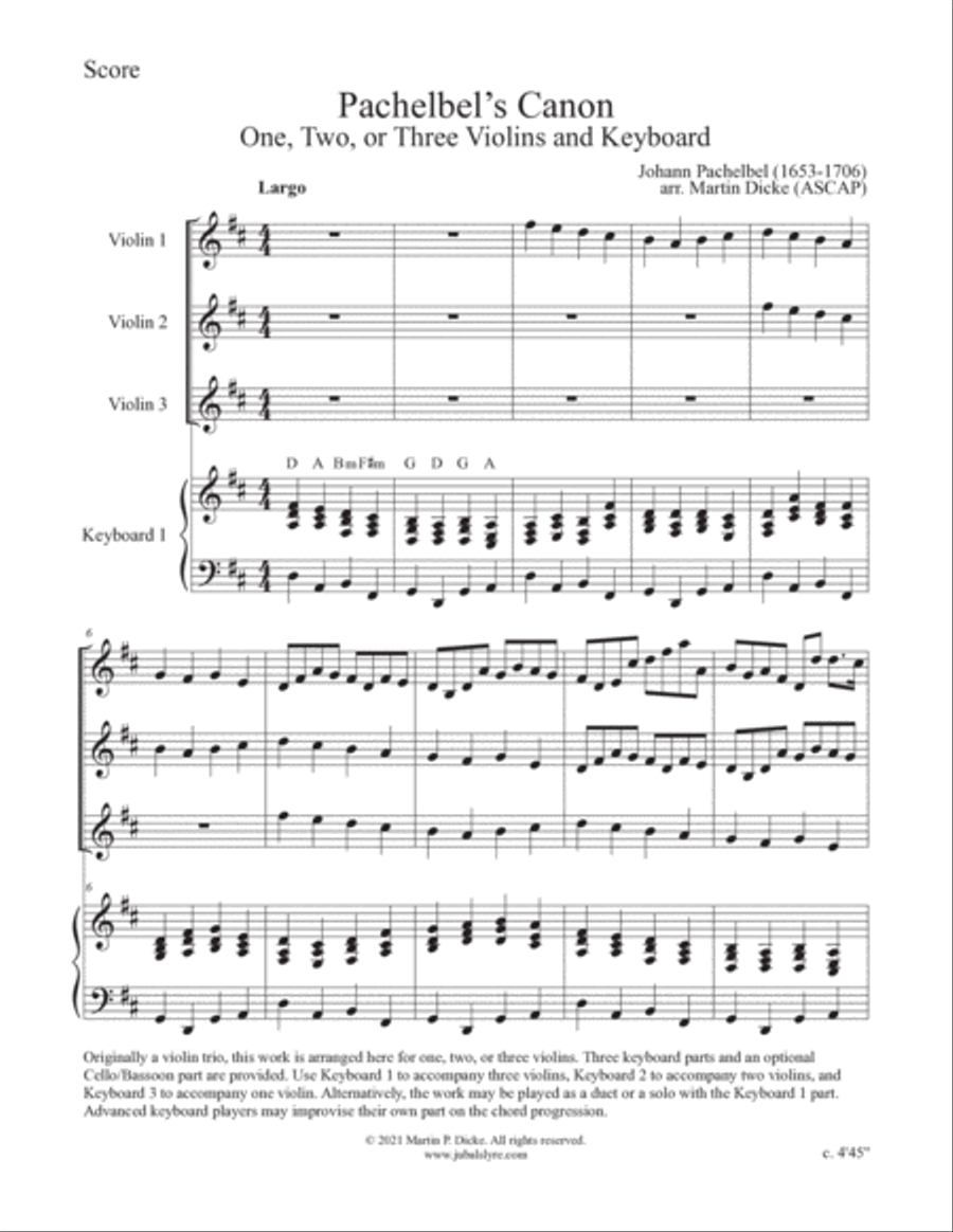 Canon (Violin and Keyboard) Bassoon scores gallery preview page 2