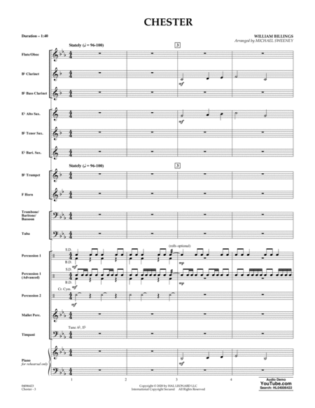 Chester (arr. Michael Sweeney) - Conductor Score (Full Score)