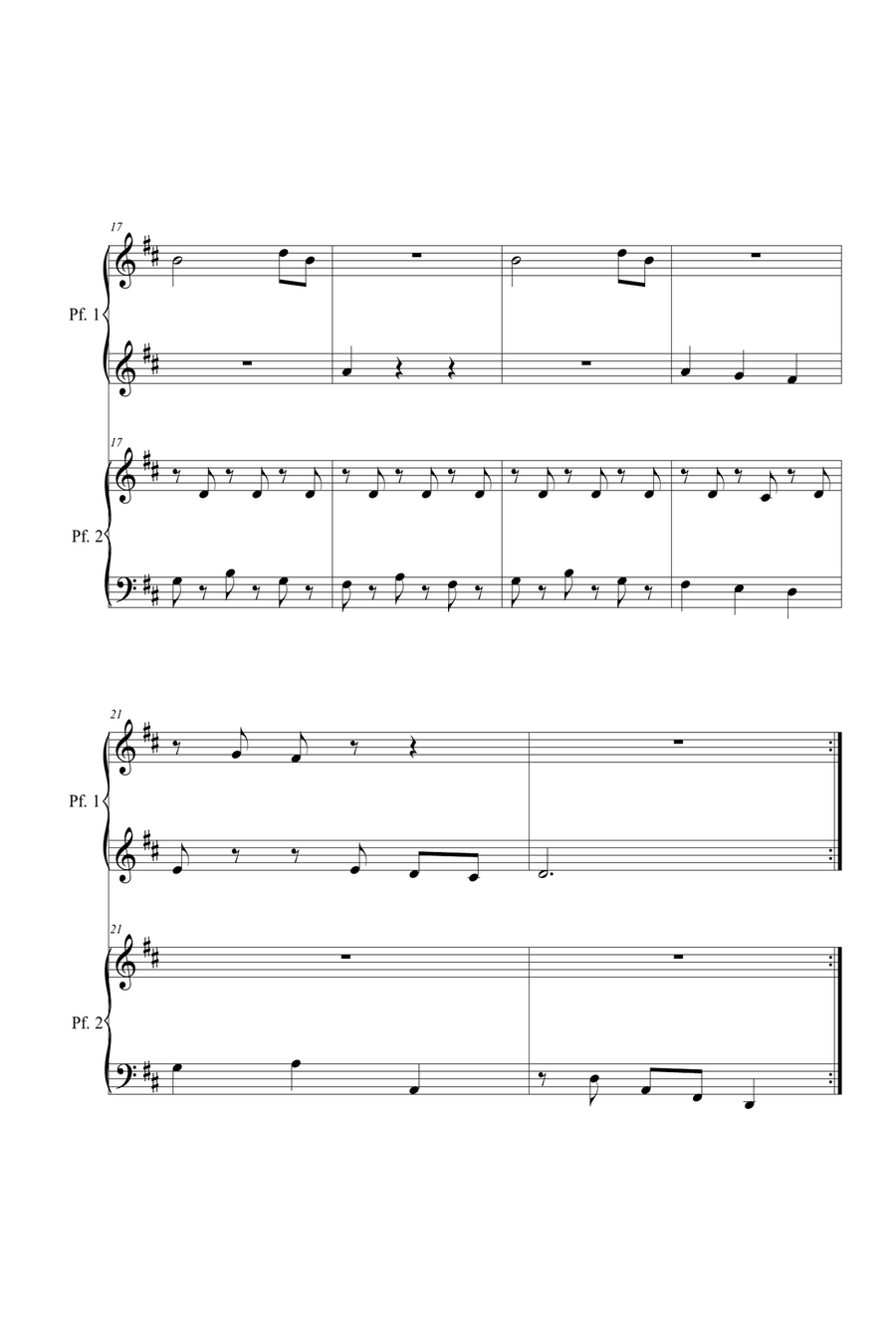 Minuetto 47. Piano 4 hands Piano Method scores gallery preview page 3