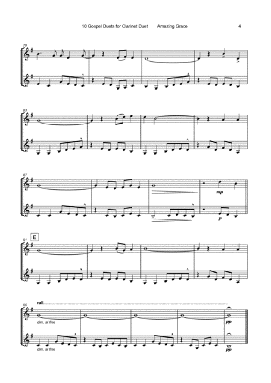 10 Gospel Duets for Clarinet Clarinet Duet scores gallery preview page 6