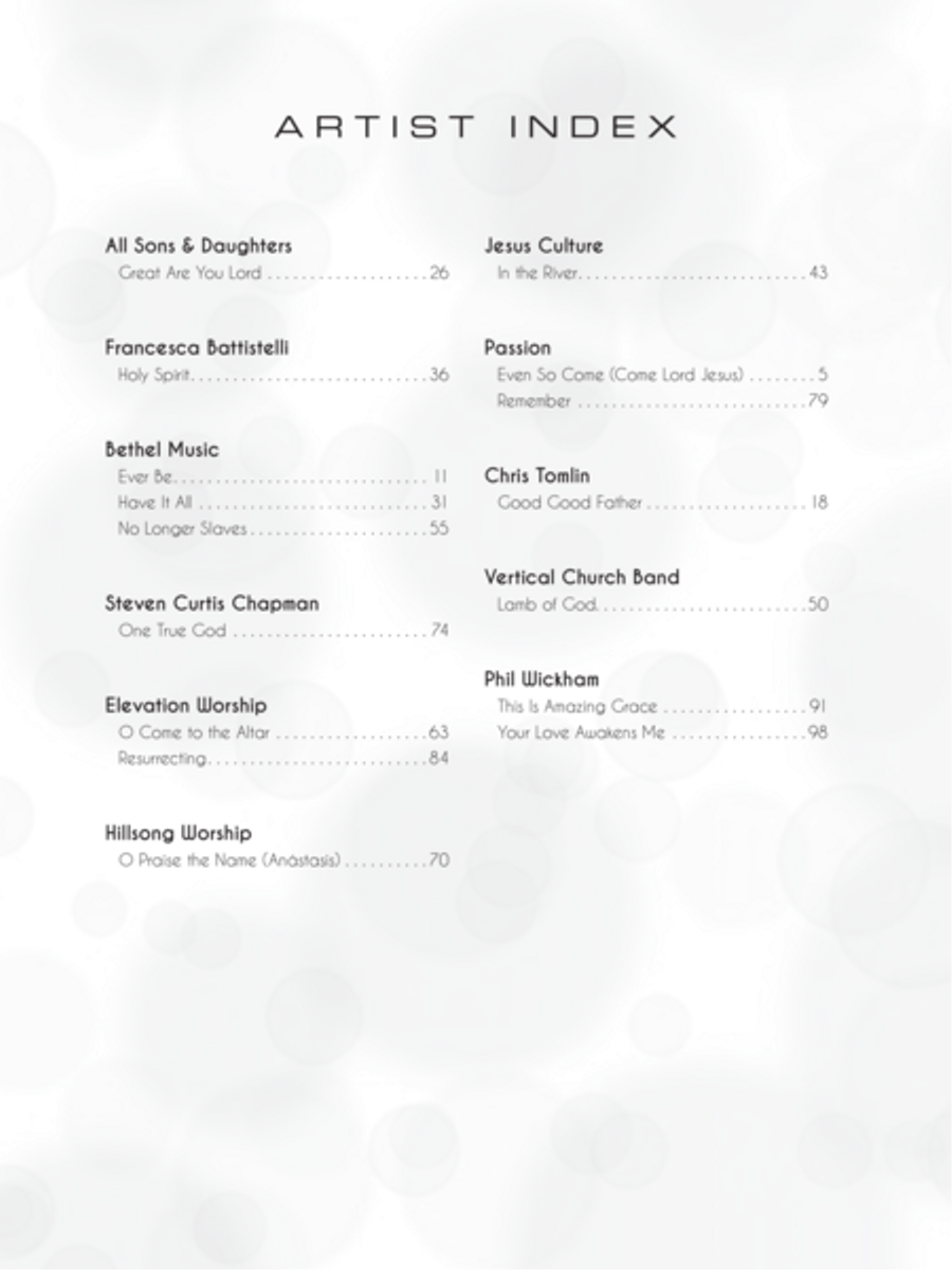 2016 Modern Worship Songs Piano, Vocal, Guitar scores gallery preview page 3