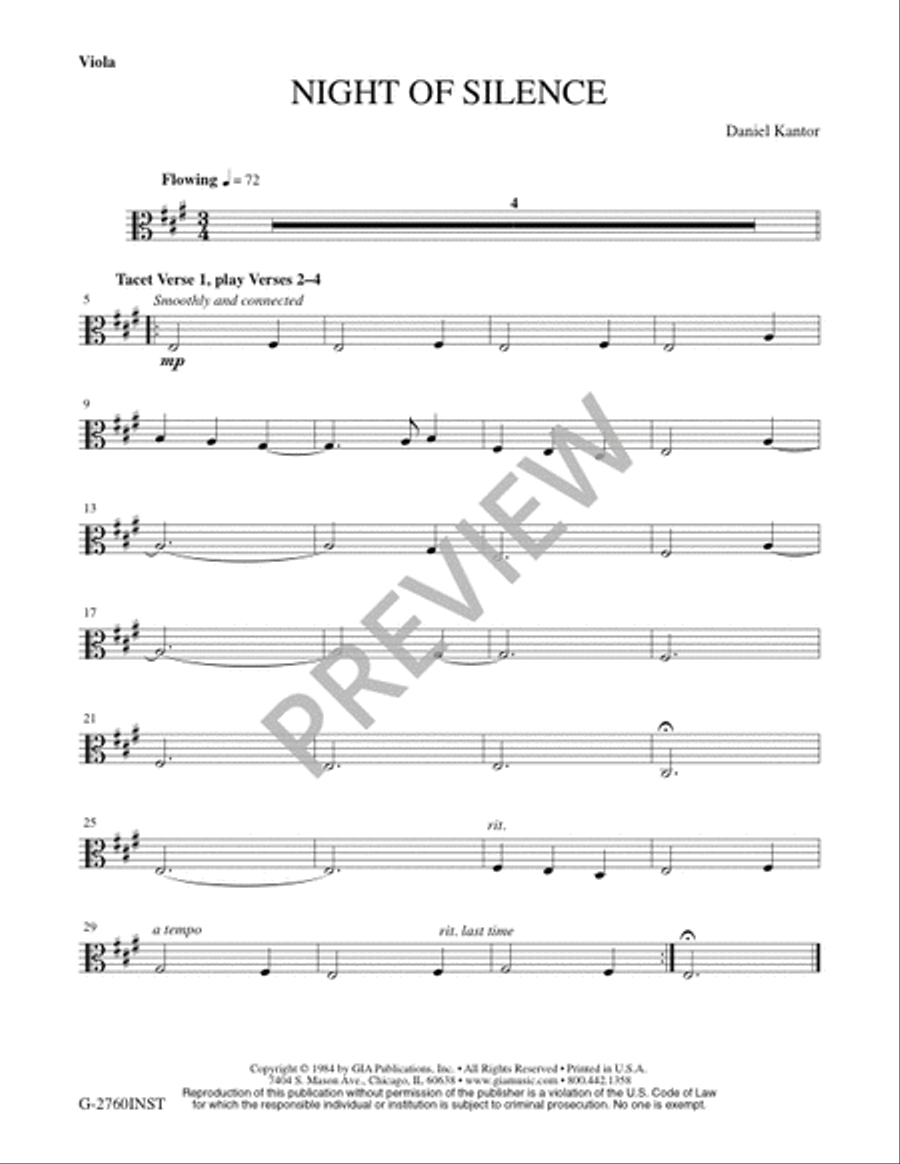 Night of Silence - Unison edition, Instrument edition Unison Choir scores gallery preview page 14
