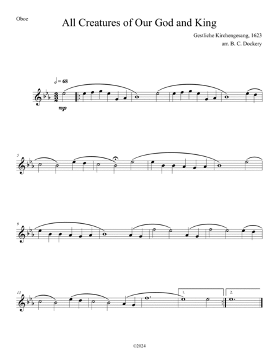 All Creatures of Our God and King (Woodwind Quintet) Woodwind Quintet scores gallery preview page 4