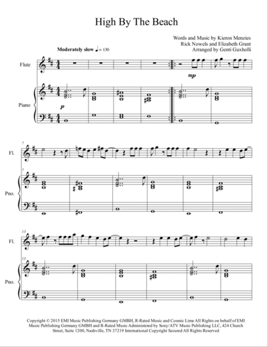 High By The Beach Flute Solo scores gallery preview page 2