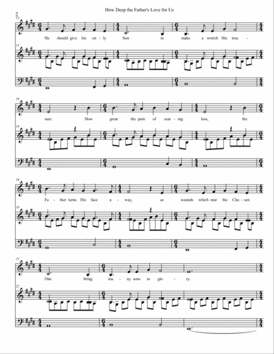 How Deep The Father's Love For Us Voice scores gallery preview page 2