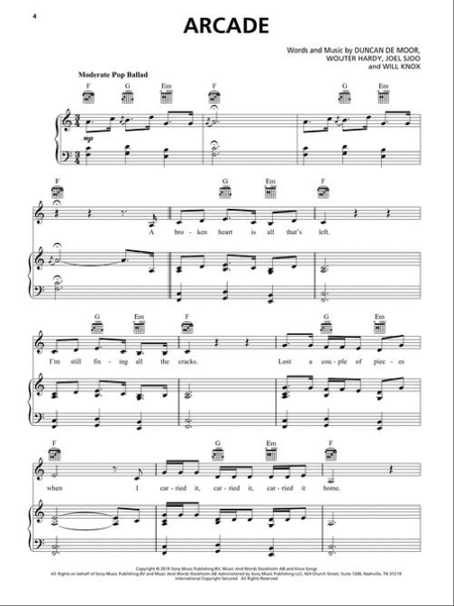 Top Hits of 2021 Top Hits of 2021 Piano, Vocal, Guitar scores gallery preview page 4