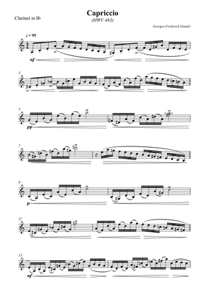 Capriccio (HWV 483) For Clarinet Bb