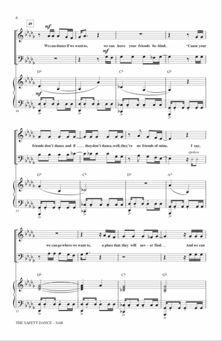 The Safety Dance The Safety Dance 3-Part scores gallery preview page 5