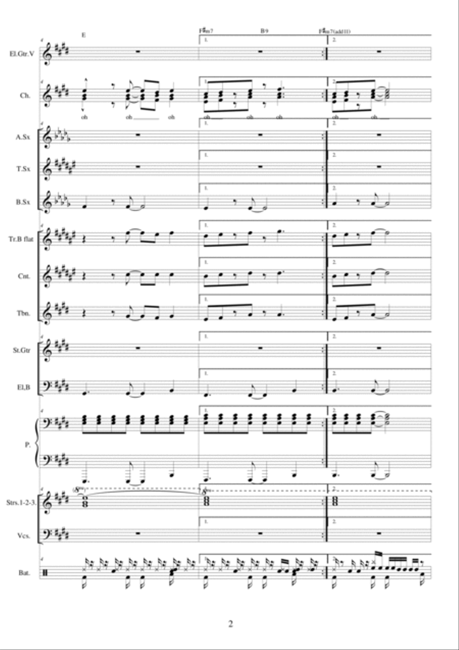 Amame - Pop - Voice and orchestra ensemble Chamber Orchestra scores gallery preview page 2