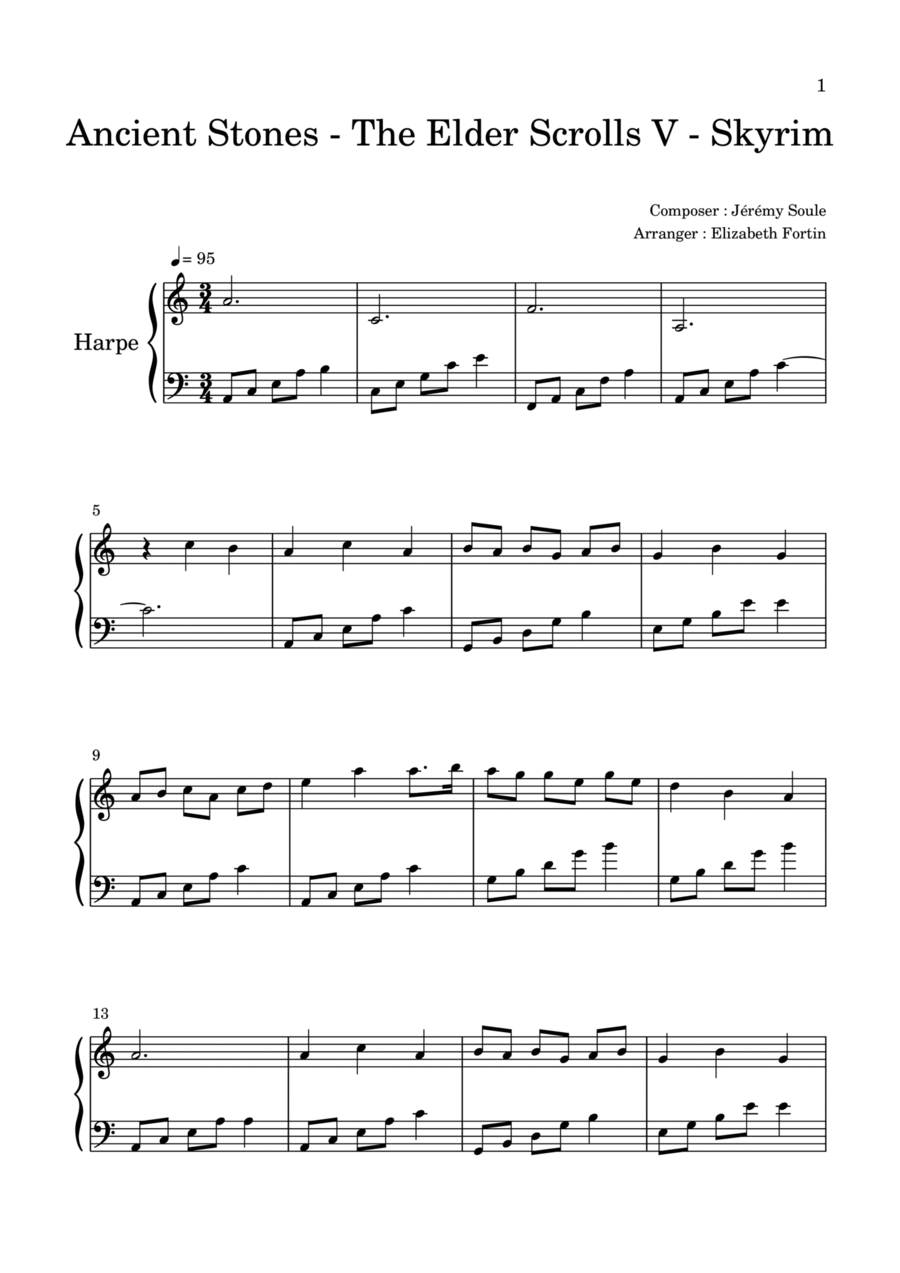 Ancient Stones Harp scores gallery preview page 1