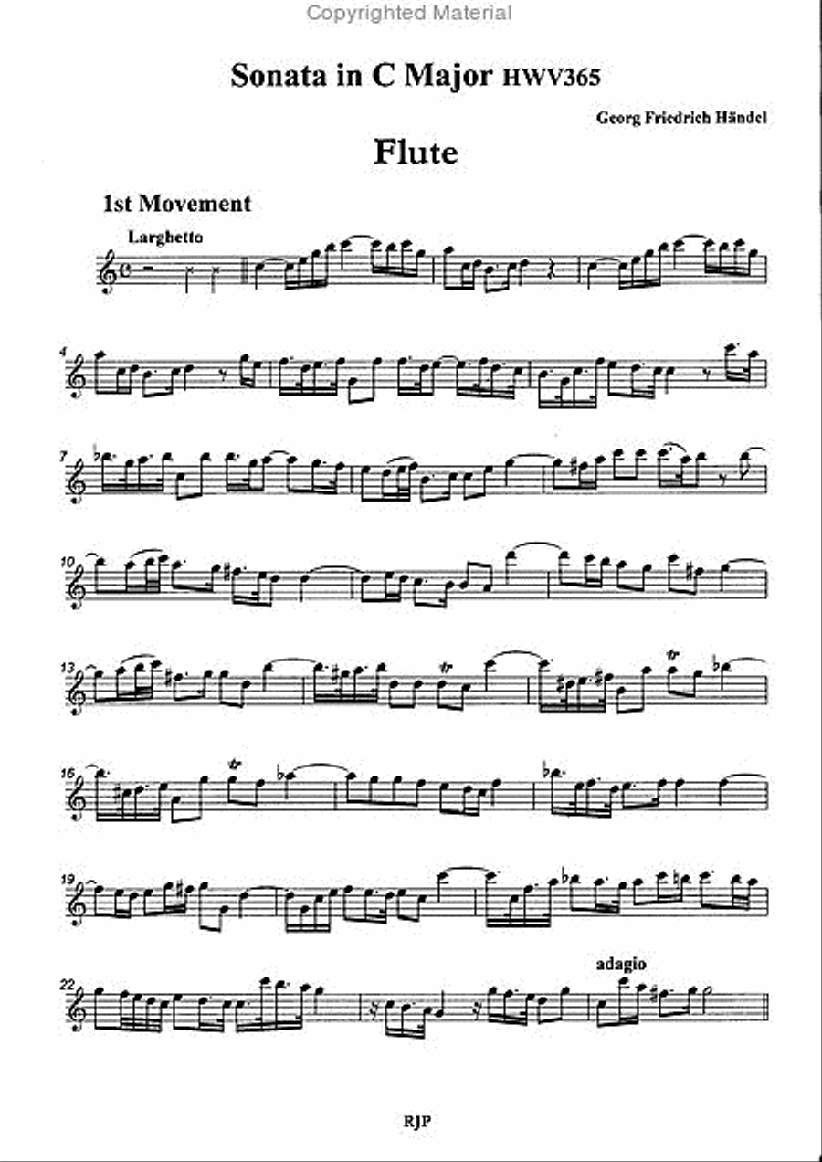 Flute Sonata in C Major HWV365 Flute scores gallery preview page 2