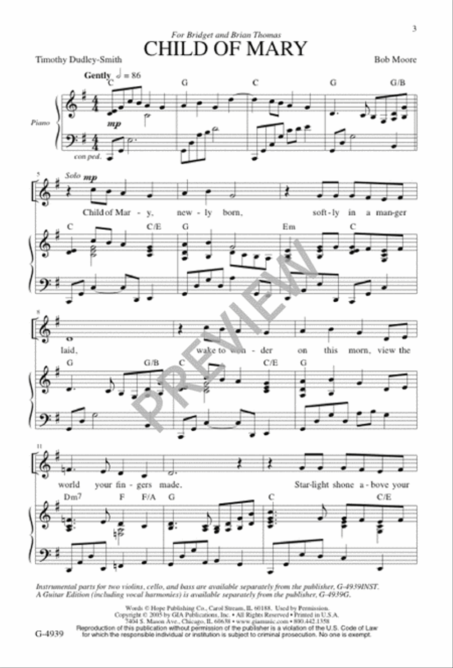 Child of Mary Child of Mary 4-Part scores gallery preview page 1