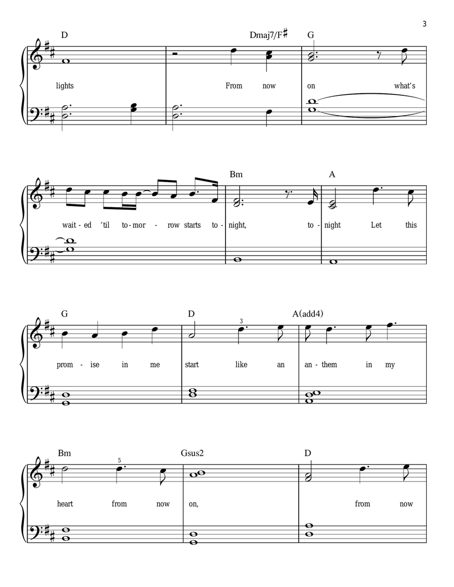 From Now On (from The Greatest Showman) Easy Piano scores gallery preview page 3