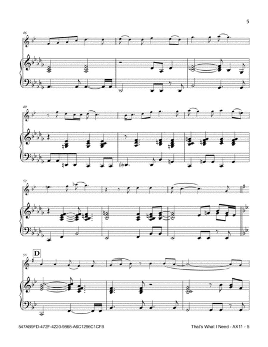 That's What I Need Alto Saxophone scores gallery preview page 5