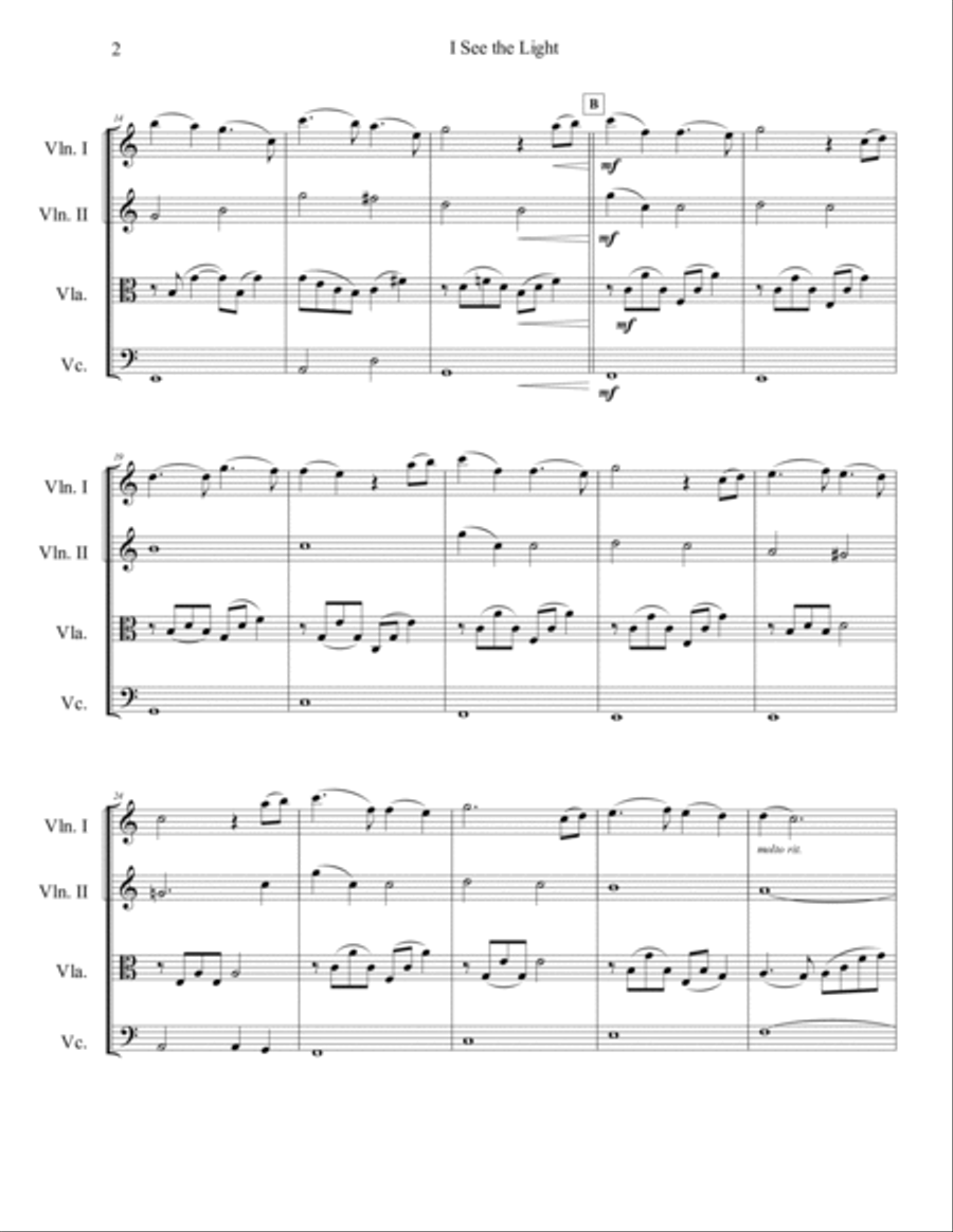 I See The Light String Quartet scores gallery preview page 4