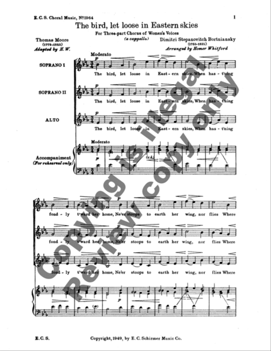 The Bird, Let Loose in Eastern Skies SSA scores gallery preview page 5