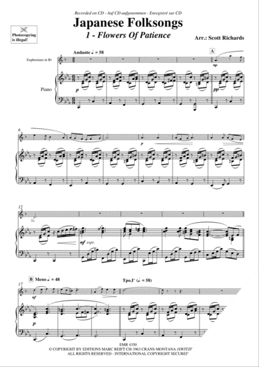 Japanese Folksongs Euphonium scores gallery preview page 3