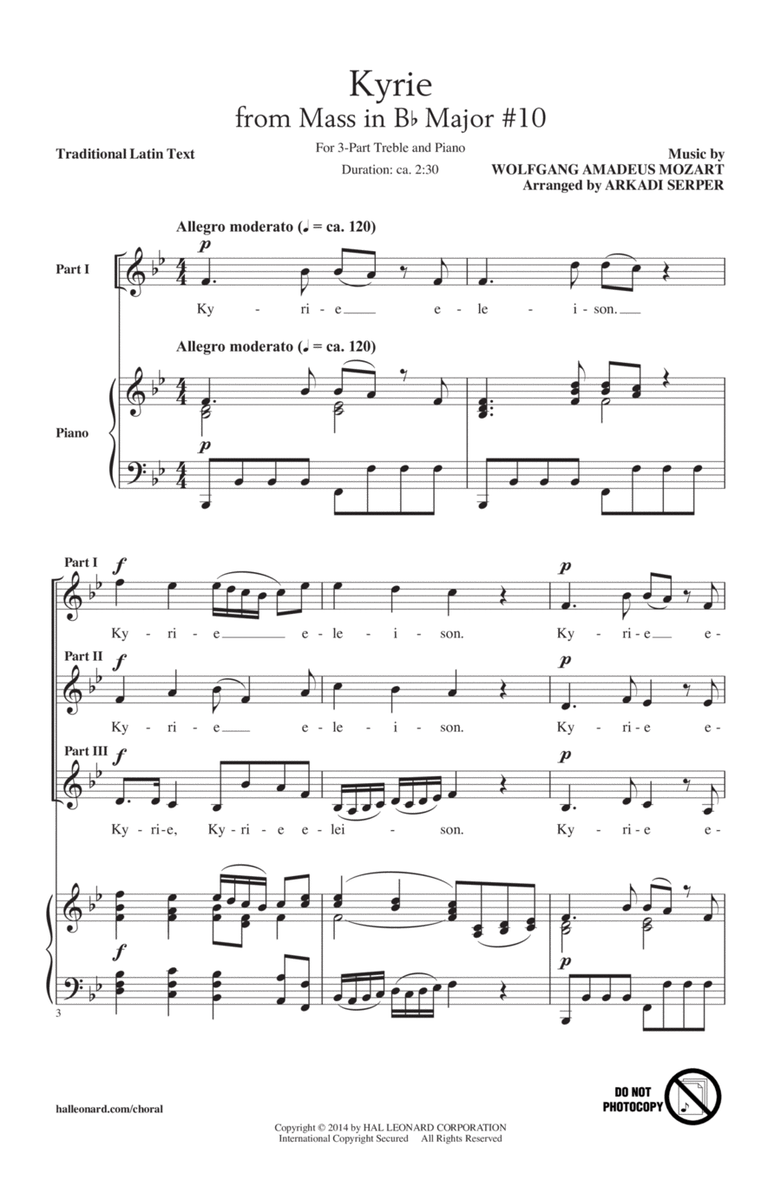 Kyrie (From The Mass In B-Flat Major #10)